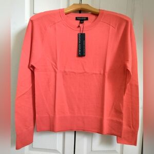 Banana Republic Hot Red 100% Merlino Wool Crew Neck Sweater